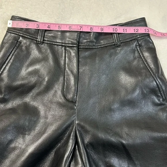 Aritzia Babaton Wide Leg Black Faux Leather Pants in Size 2 - Picture 5 of 16
